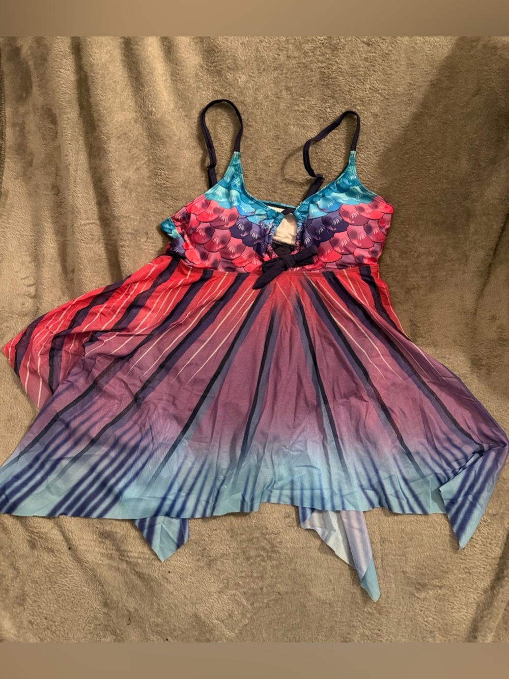 Swim Like Dress/ Cover Up  Padded Bra 1pc Swimsuit US Size 3X NWT